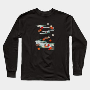 Vintage Japanese Flower and Water Art Long Sleeve T-Shirt